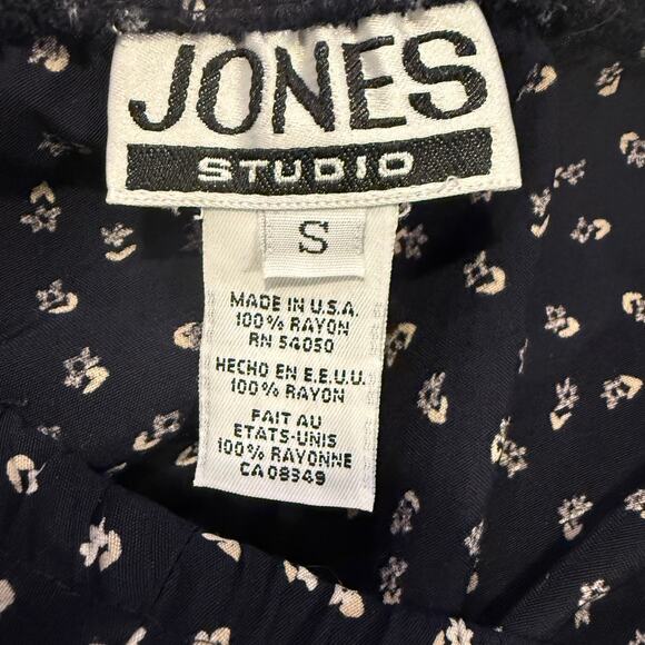 Jones Studio Vintage Maxi Skirt Black Floral Small Cottagecore Office Y2K Fall - Picture 3 of 4